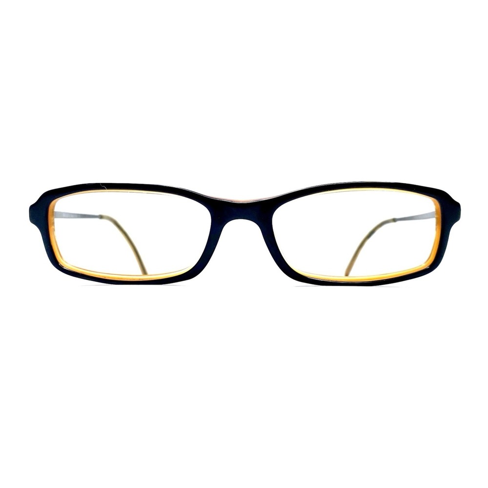 Prada Black Orange Rectangular Glasses Italy VPR04F 1AX101 51 16 135